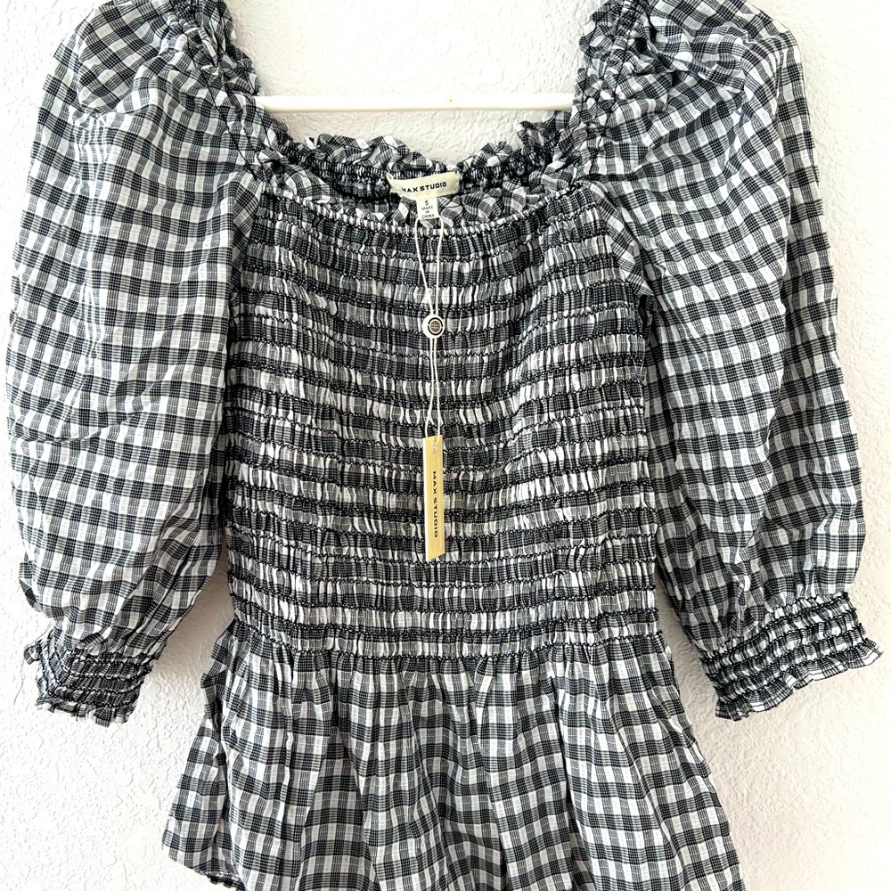 Max Studio Gingham Blouse